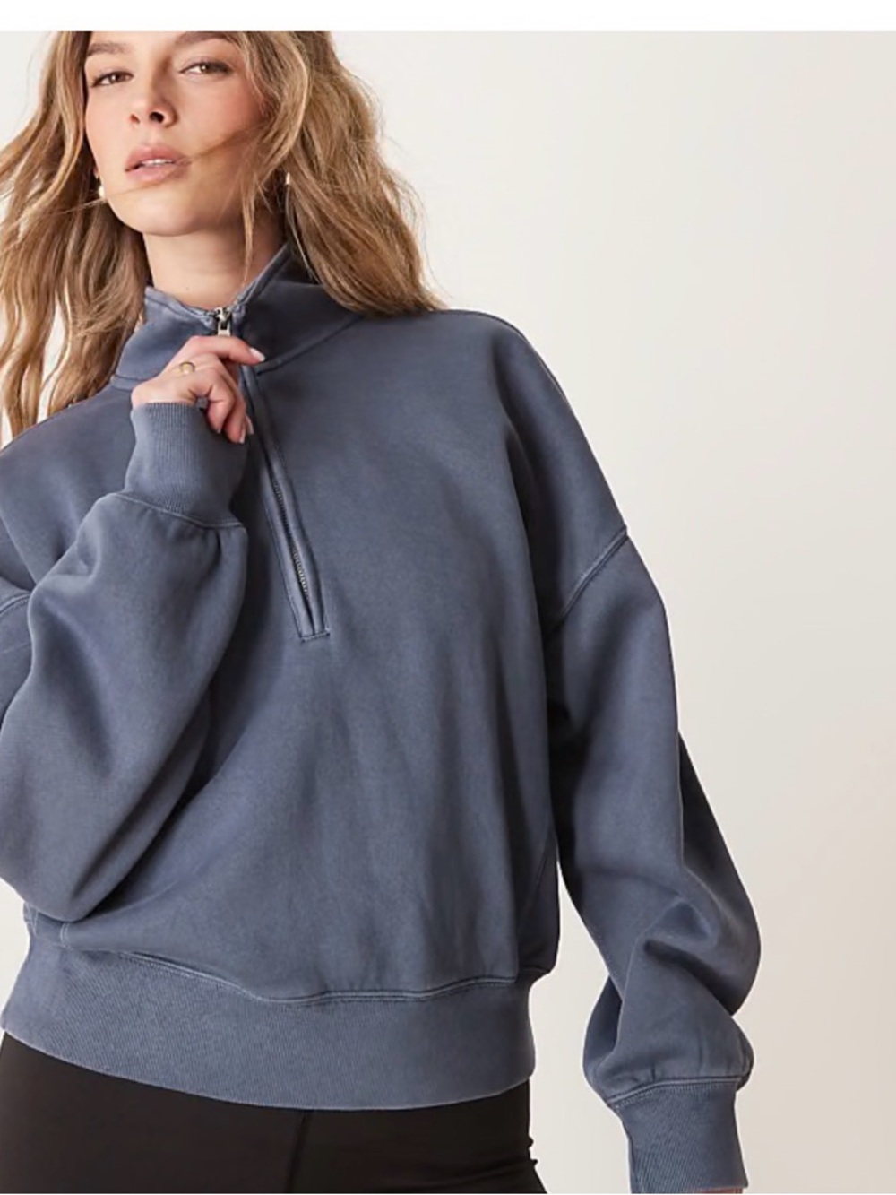 Abercrombie & Fitch Women's Slate gray Half-Zip Sweatshirt size XS